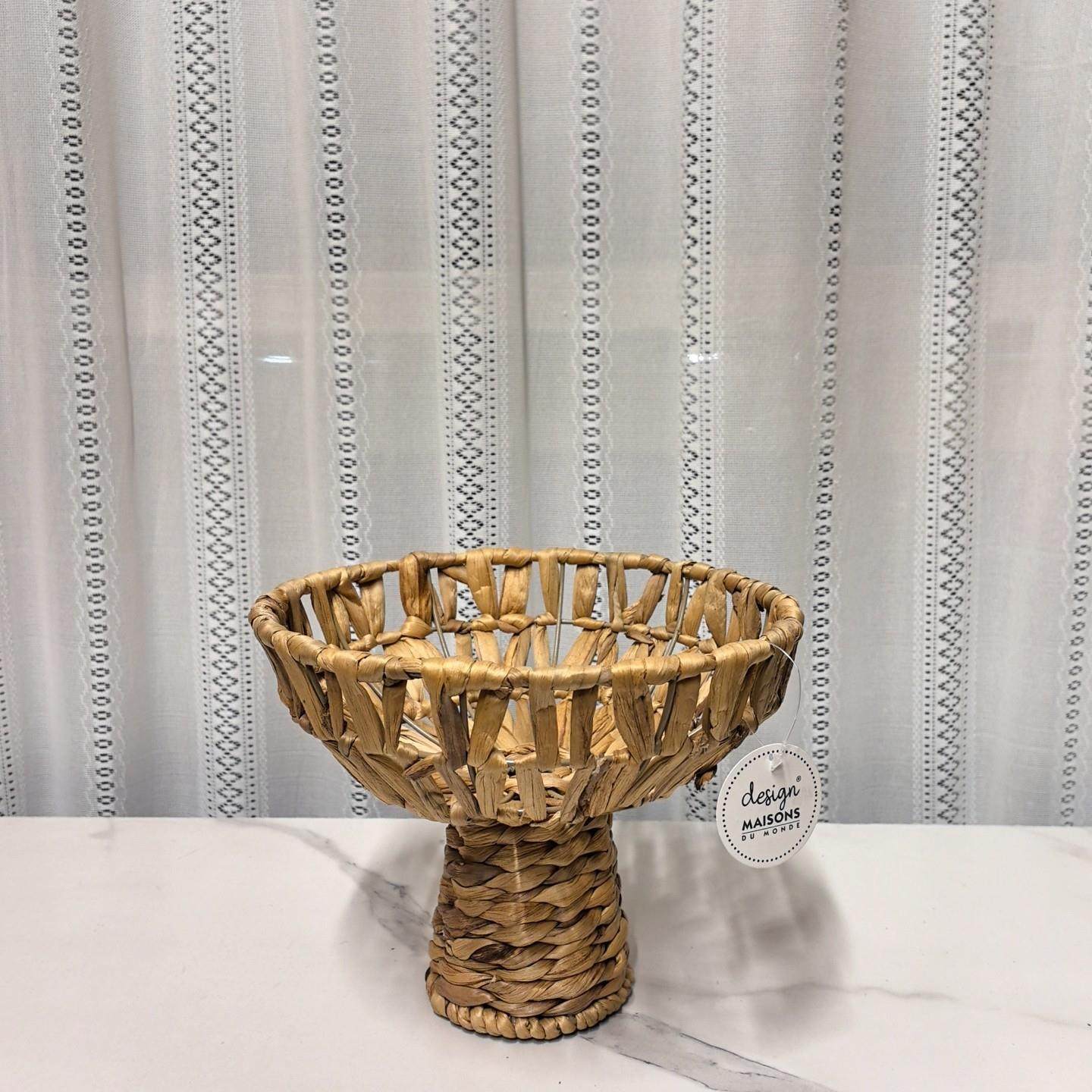 特价推荐！外贸出口覆古风手工编草编客餐厅轻奢水果托盘茶点圆盆