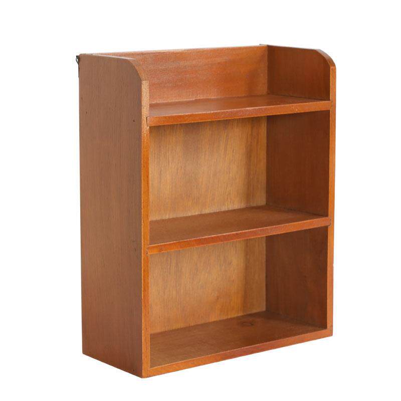 木质化妆品分层收纳盒办公室桌面置物架覆古木制护肤品收纳架大号