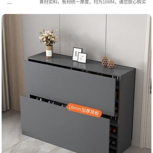 玻璃鞋 简约阳台储物柜 柜家用门口大容量入户玄关柜一体新款 高立式