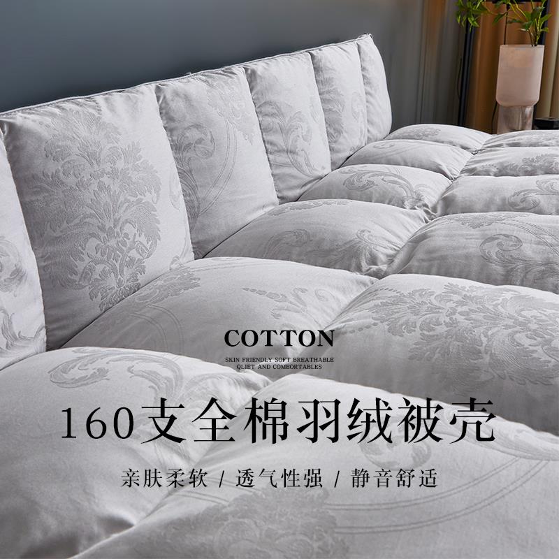 160支纯棉双层羽绒被被套被壳自充绒半成品服内胆套防钻绒专用鹅