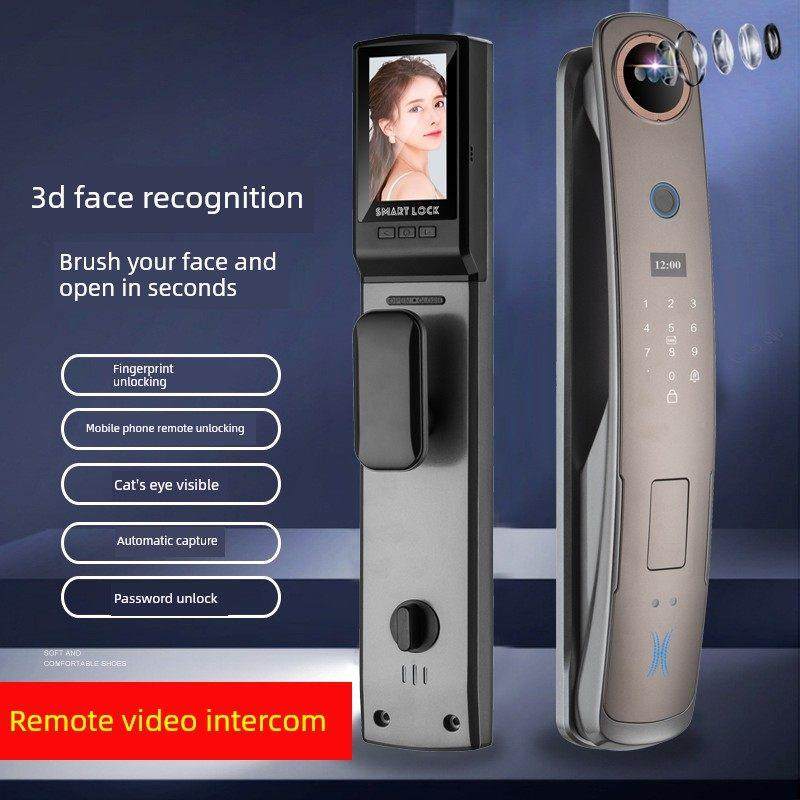 人脸识别指纹锁智能门锁电子密码锁家用防盗门锁门锁监控都可以