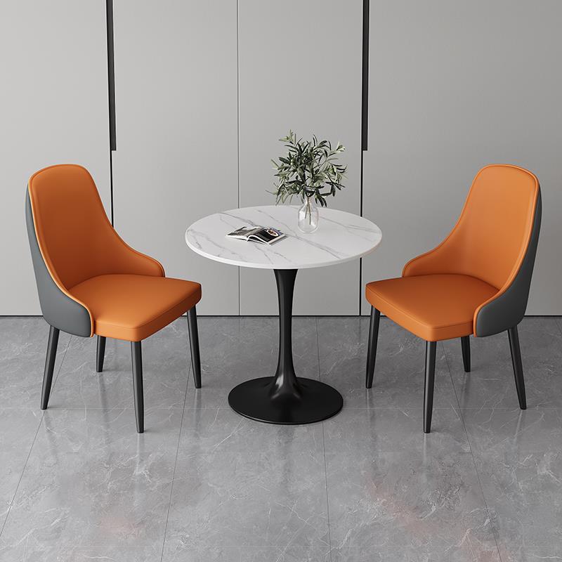 岩板小圆桌洽谈桌椅组合办公室休息区接待会客桌子茶几阳台小茶桌