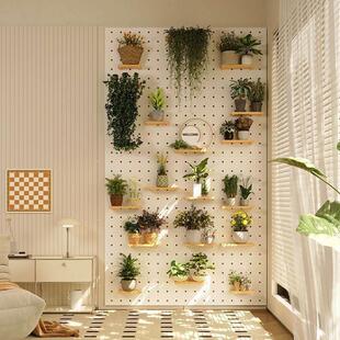 实木洞洞板阳台玄关置物架花架室内客厅窗台墙上盆栽绿植多肉架子