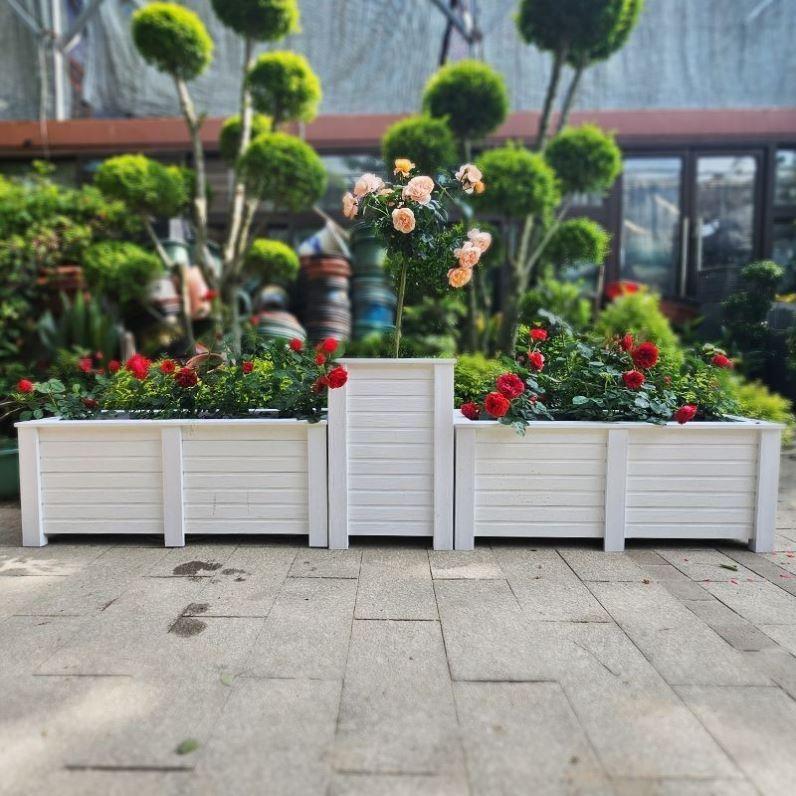 户外防腐木花箱庭院种植箱大花盆塑木pvc树脂阳台种菜专用盆家用