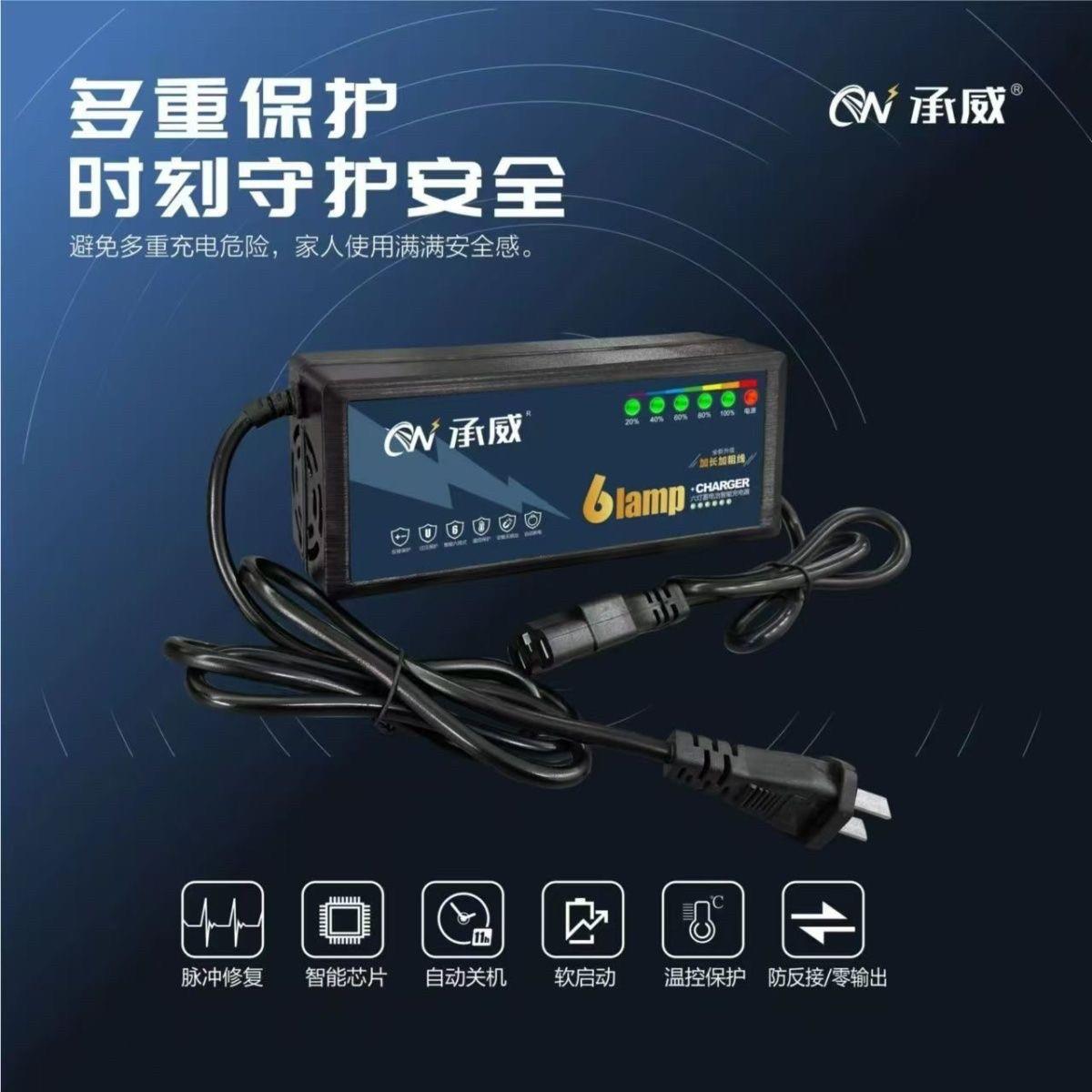承威充电器铅酸充电器电动车充电器48V60V72V三轮充电器充满自停