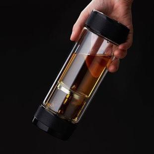 双层玻璃杯耐高温搞定便携家用旅行泡茶水杯办公室男车载隔热杯子