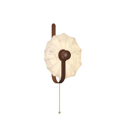 MOFAS新款法式中古风卧室客厅灯具书房布艺欧式复古花纹过道壁灯