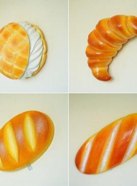 玻璃纤维模拟面包模型雕塑定制面包店面包店门标志装饰地板站立的