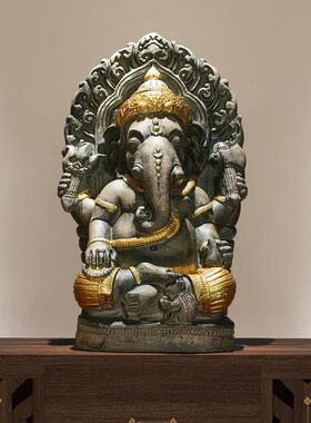 异丽东南亚风格大象摆饰泰式象鼻神像客厅玄关象神桌面装饰工艺礼