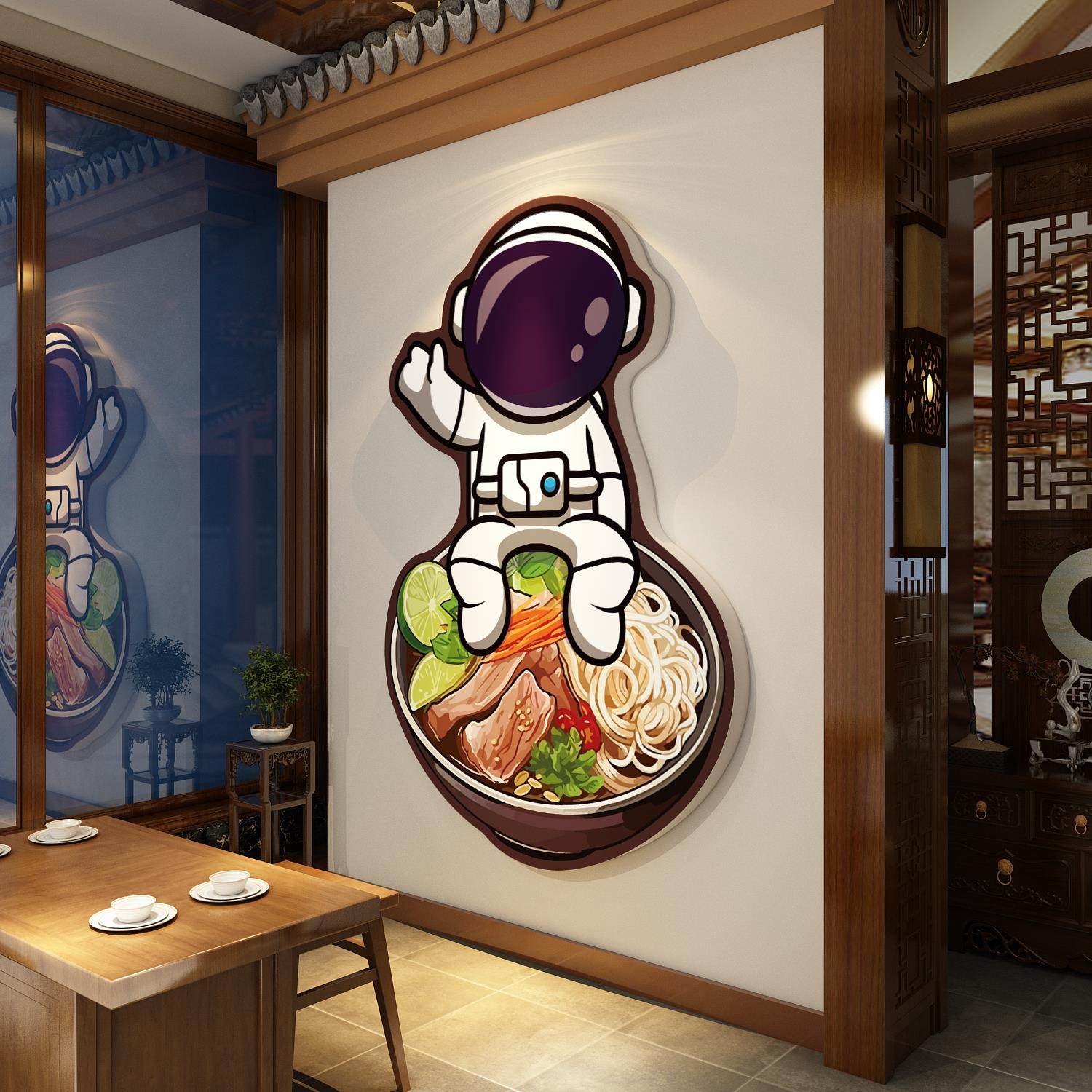 面馆墙贴画网红早餐饮面店铺墙面装饰品创意布置装修广告壁纸挂画,家居饰品,软装墙贴,淘宝优惠券,粉丝福利购,淘宝优惠卷