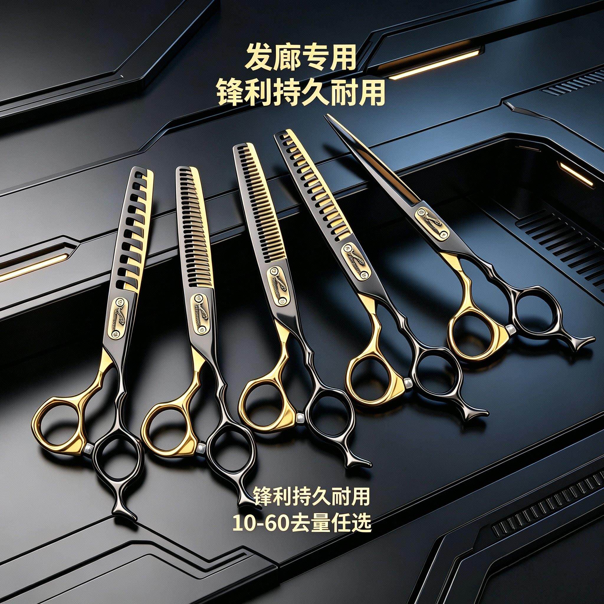 高端正品专业理发剪平剪牙剪无痕鱼骨剪理发店剪刀发型师套装专用