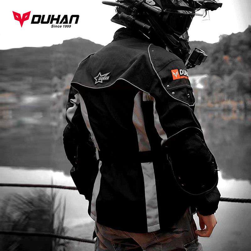 杜汉摩托车骑行服男四季赛车服中长款冬季防风外套机车服摩托车服