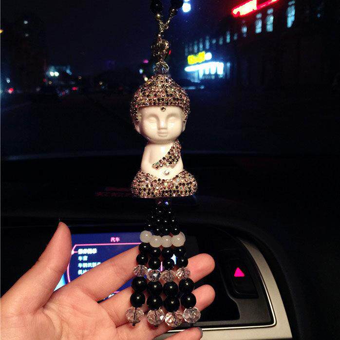 如来佛汽车挂件水钻佛像水晶汽车挂件后照镜吊坠保平安车载挂饰