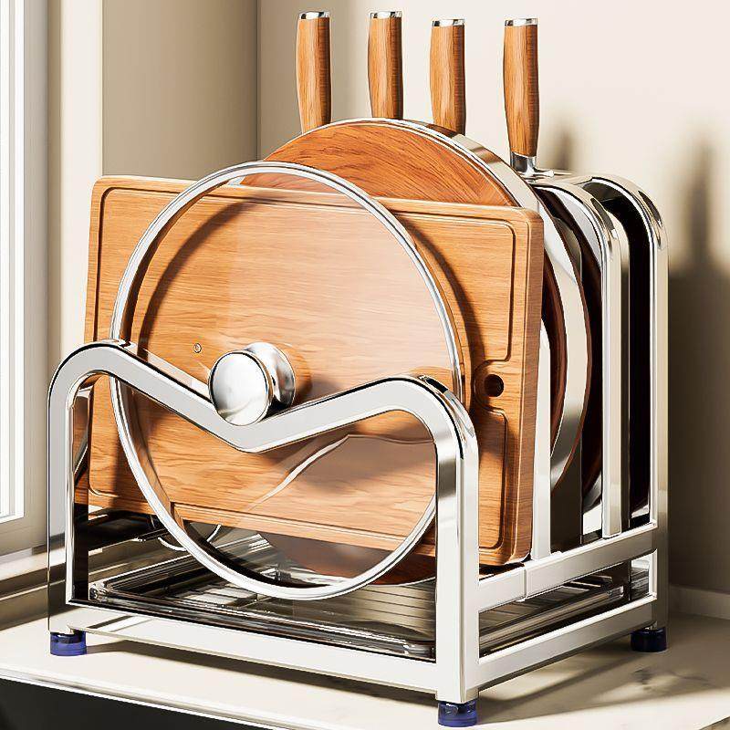 加厚304不锈钢砧板锅盖置物架菜板案板放置架菜刀锅铲一体刀架,厨房/烹饪用具,厨房置物架/置物柜/角架,淘宝优惠券,粉丝福利购,淘宝优惠卷