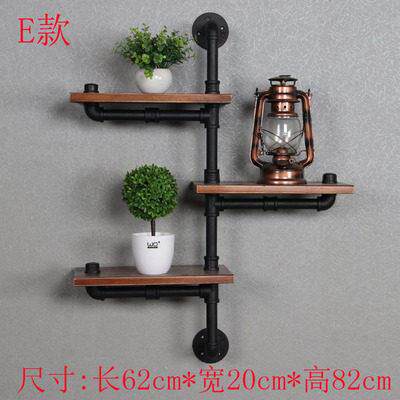 覆古工业风管道铁艺书架水管壁挂墙上置物架客厅电视背景墙置物板