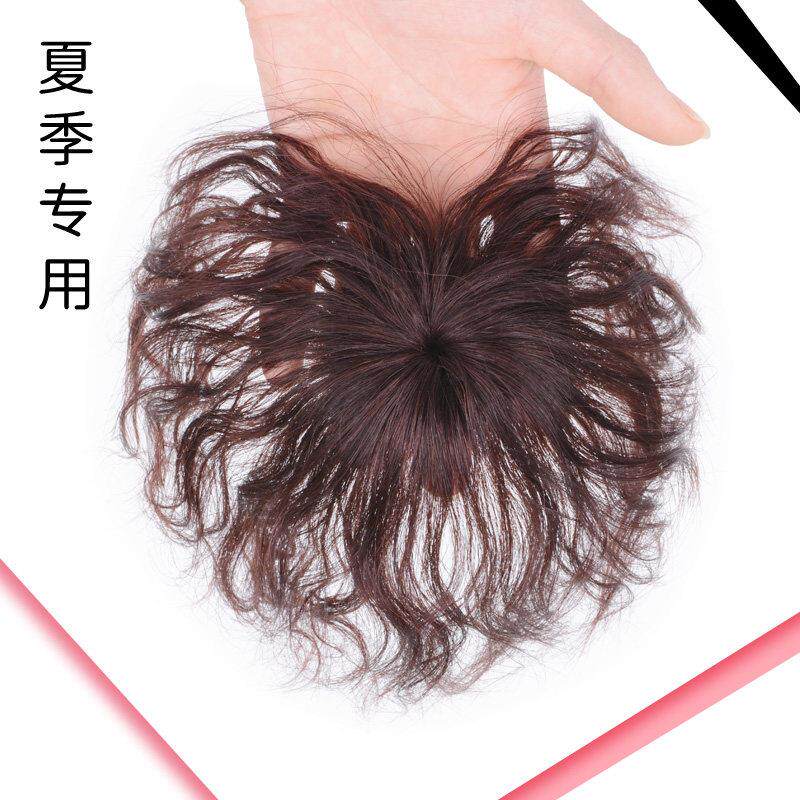 假发玉米须头顶补发片真人发丝纹理蓬松女士短发妈妈中老年补发片