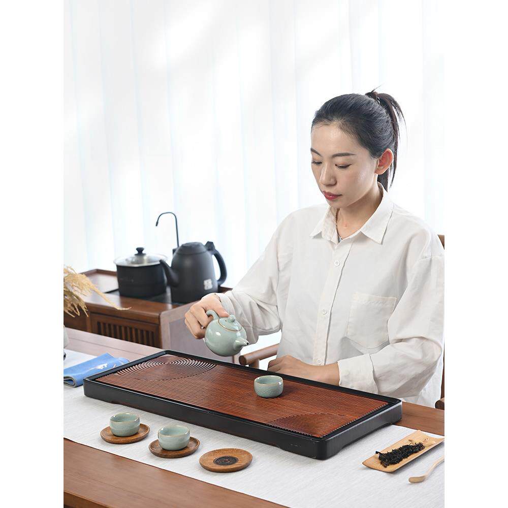 祥福涟池现代简约高端竹制家用干泡台茶台茶具托盘茶海茶几茶盘