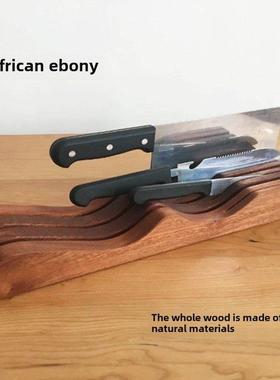 乌木水平刀架厨刀实木水平储藏架储藏厨刀架抽屉式刀架