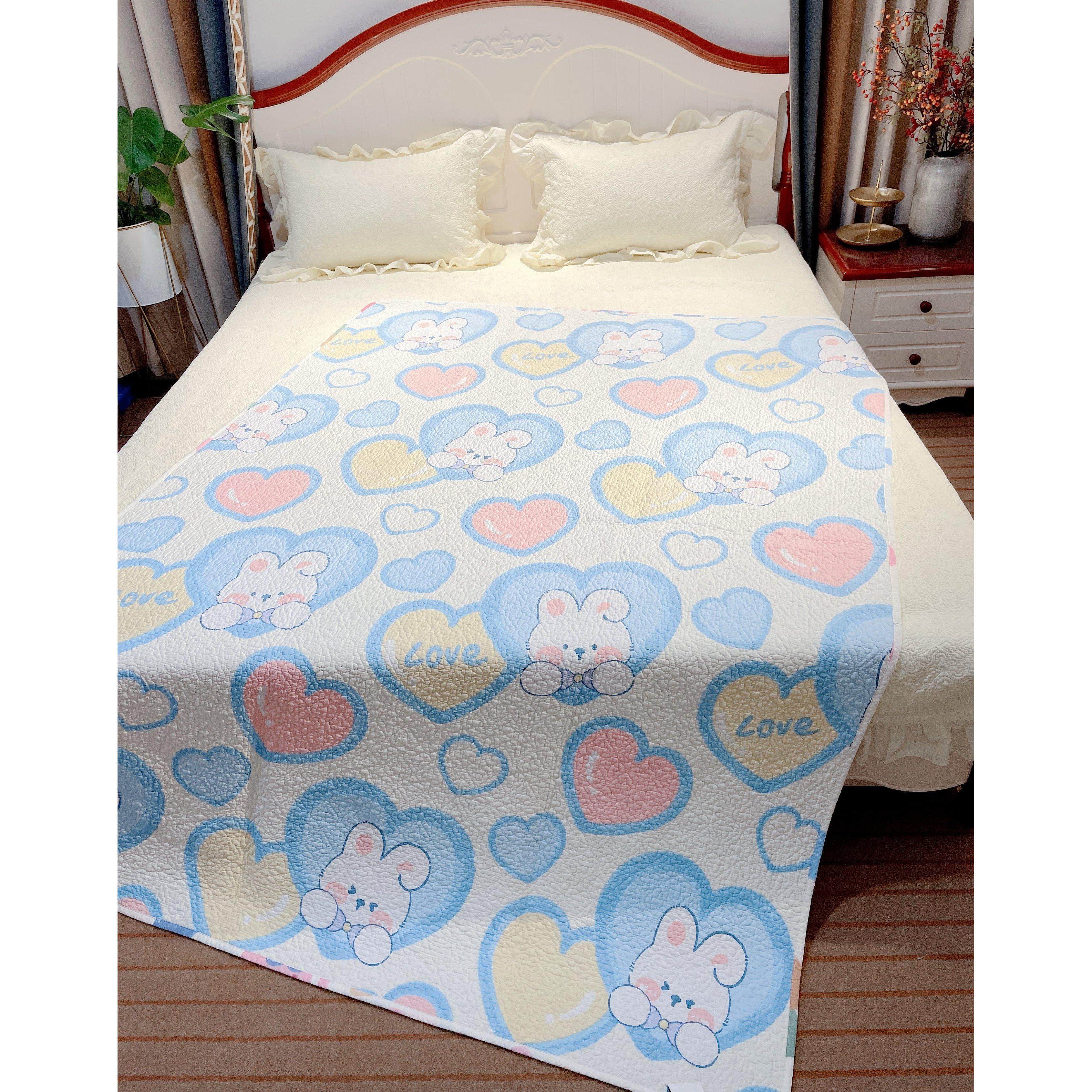 特价~韩国儿童纯棉床盖双面斜纹卡通可爱床垫绗缝被外贸出口衍缝