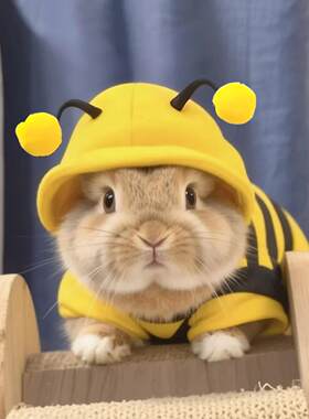 宠物兔衣服兔子可爱蜜蜂保暖卫衣小宠防掉毛侏儒兔龙猫仓鼠荷兰猪