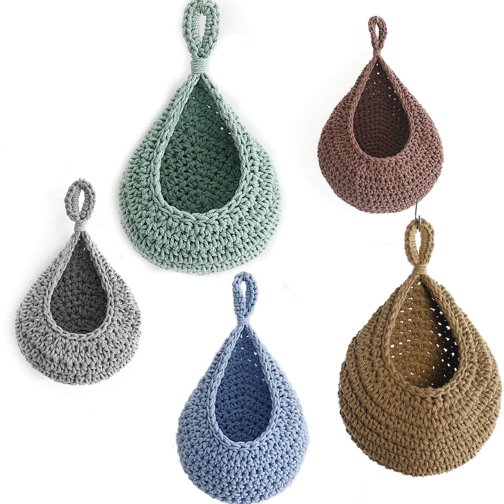 手工编织水滴鸟巢网手编棉绳麻绳钩织水果网兜收纳储物置物网兜,收纳整理,吸尘器收纳架/盒/袋,淘宝优惠券,粉丝福利购,淘宝优惠卷