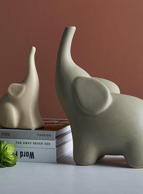 北欧陶瓷摆件小饰品抽象哑光动物创意卧室客厅玄关过道书房小摆设