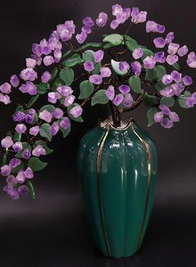 紫水晶发财树摇钱树客厅招财酒柜玄关装饰品开业结婚乔迁新居送礼