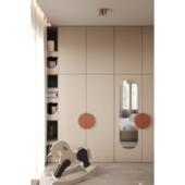 现代简约北欧彩色儿童房衣柜门装 饰彩色全屋定制门板半圆实木拉手