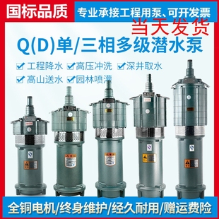 高扬程220v三相380v多级50深井潜水泵水泵M2寸100米抽水机农用灌