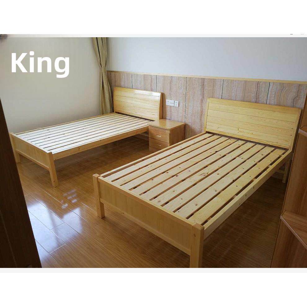 全实木床松木加厚1.5m简约单双人床家用床1.2米工厂直销