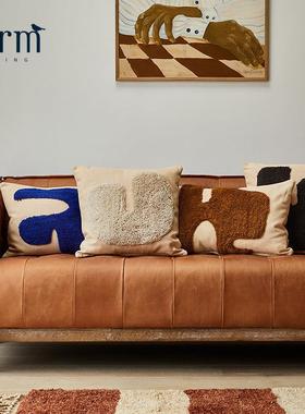 丹麦进口Ferm Living北欧簇绒抱枕客厅沙发长条靠垫床头靠枕护腰