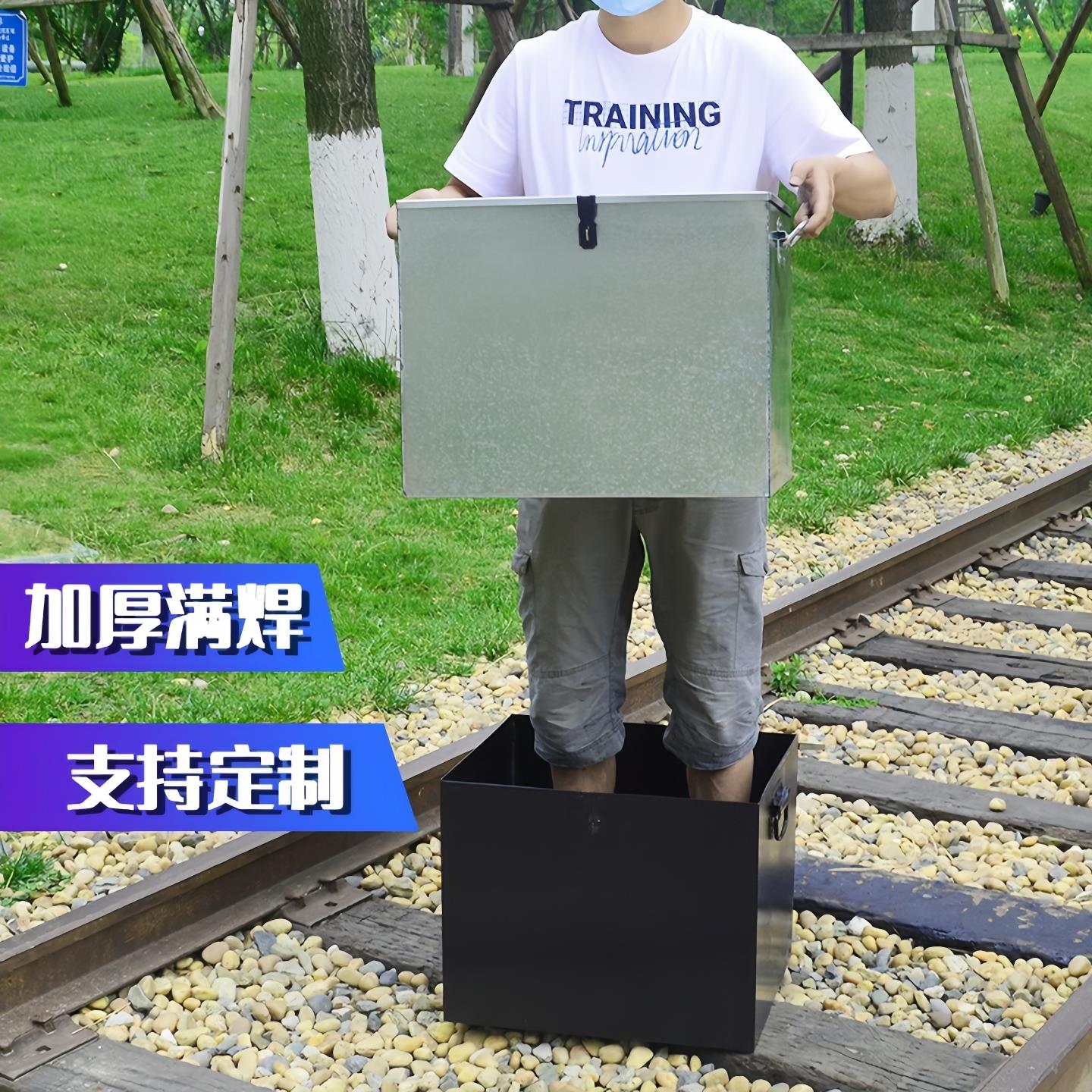 铁皮工具铁箱子储物不锈钢箱带锁收纳加厚盒子五金铁盒工业周转箱