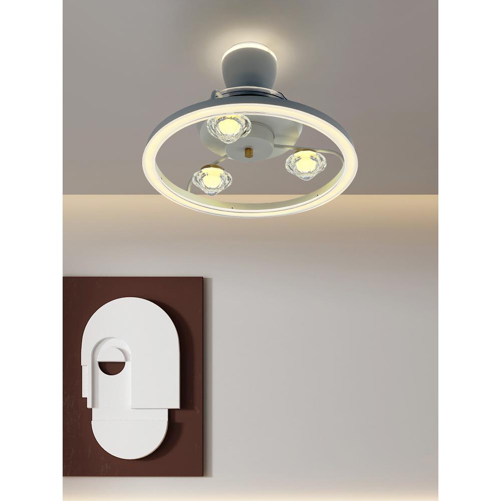 2025新斯堪的纳维亚隐形风扇灯休闲卧室吸顶灯现代无声餐厅集成吊