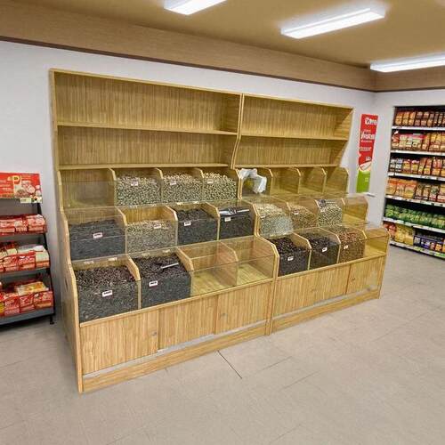 超市货架干果炒货店展示架五谷杂粮展示柜炒货货柜置物架靠墙展柜