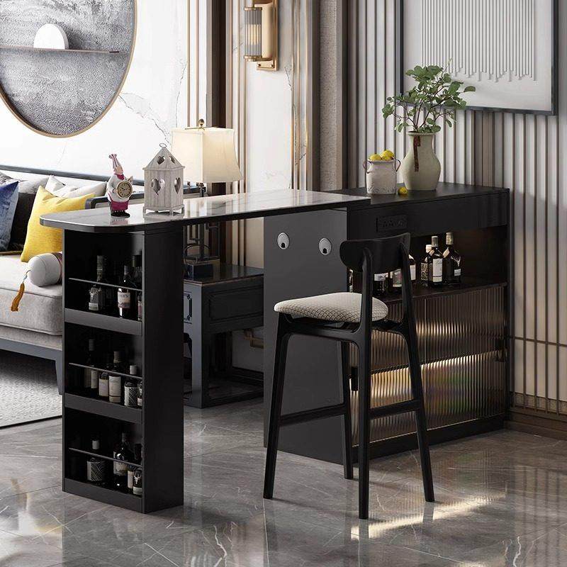 实木吧台桌子双面可伸缩小户型隔断岛台餐柜一体玄关沙发边柜