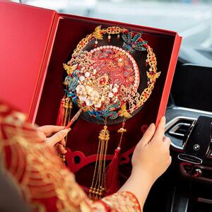 舞绣缘团扇结婚新娘出嫁秀禾喜扇diy材料包新中式婚礼成品手捧花