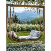 户外大型实木秋千架原木网红景区秋千签到农场可定制娱乐设施吊椅