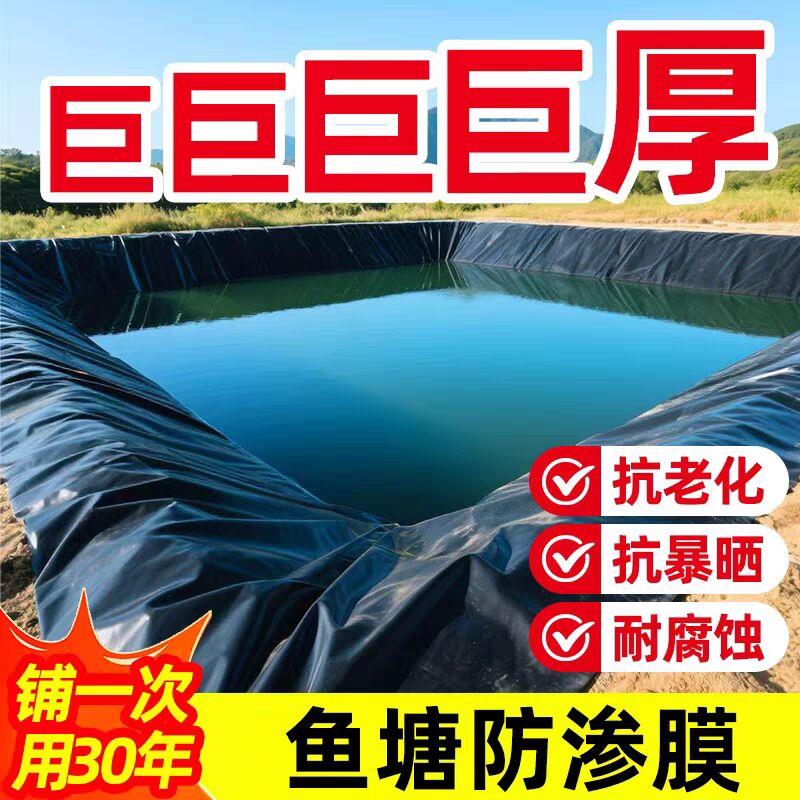 鱼塘防渗膜防水布土工膜鱼塘护坡藕池蓄水池养殖加厚黑色塑料地膜