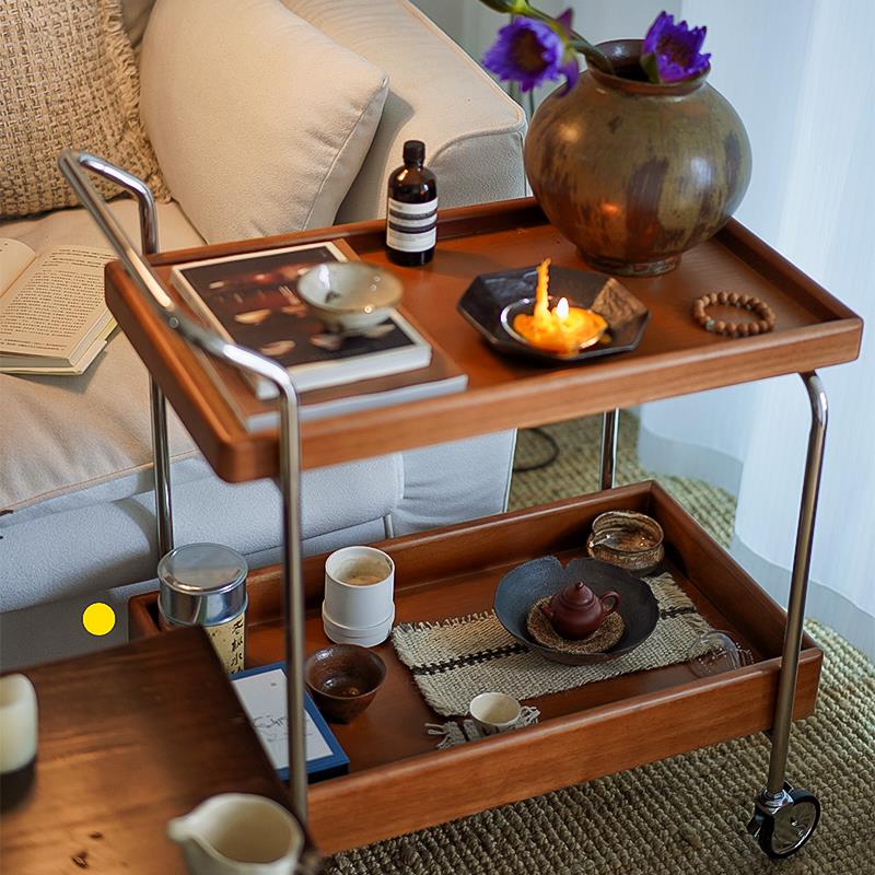 复中古沙发边几可移动小推车客厅茶几桌家具包豪斯床头柜置物架子