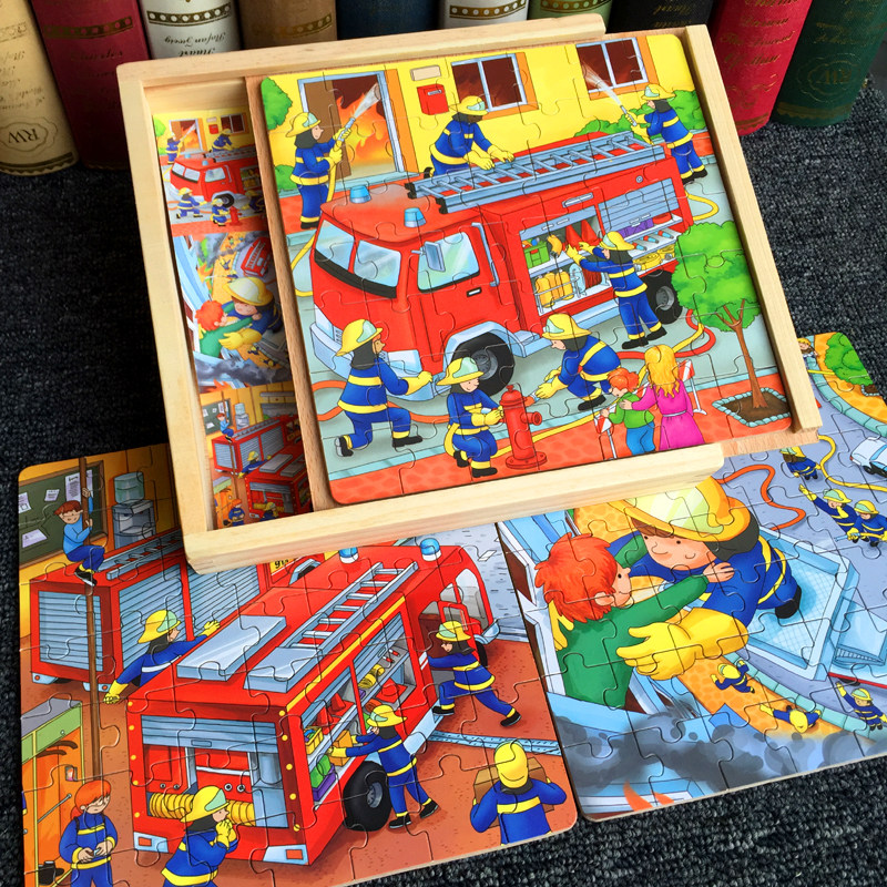 男孩工程车消防车挖掘机拼图小女孩汽车恐龙益智儿童玩具345678岁,玩具/童车/益智/积木/模型,拼图/拼板,淘宝优惠券,粉丝福利购,淘宝优惠卷