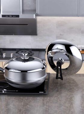 不锈钢锅盖家用可视玻璃煎r锅砂锅炒菜锅盖子26可立28寸32cm34厘