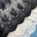 温柔系暖杏色网纱蕾丝DIY重工刺绣仙气质裙子花边下摆布料宽40cm