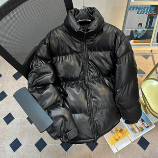 男士羽绒棉衣立领冬季外套加厚短款面包服情侣潮流宽松棉袄PU皮衣