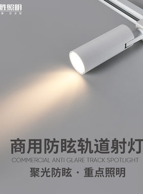 吸顶轨道灯LED天花射灯店铺明y装导轨式20w超亮家用客厅背景墙灯