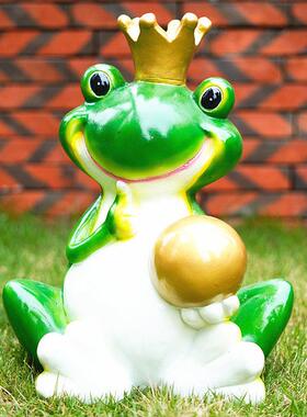 户外彷真青蛙雕塑玻璃纤维假动物花园林景观模型水池塘草坪装饰摆