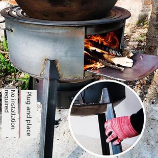 柴火灶柴煤两用柴火灶柴火炉农村猛火炉烧烤锅台移动鼓风机大灶台