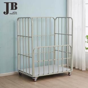 服装厂高栏周转手推车车间裁片物料车双层架子车万向轮手推搬运车