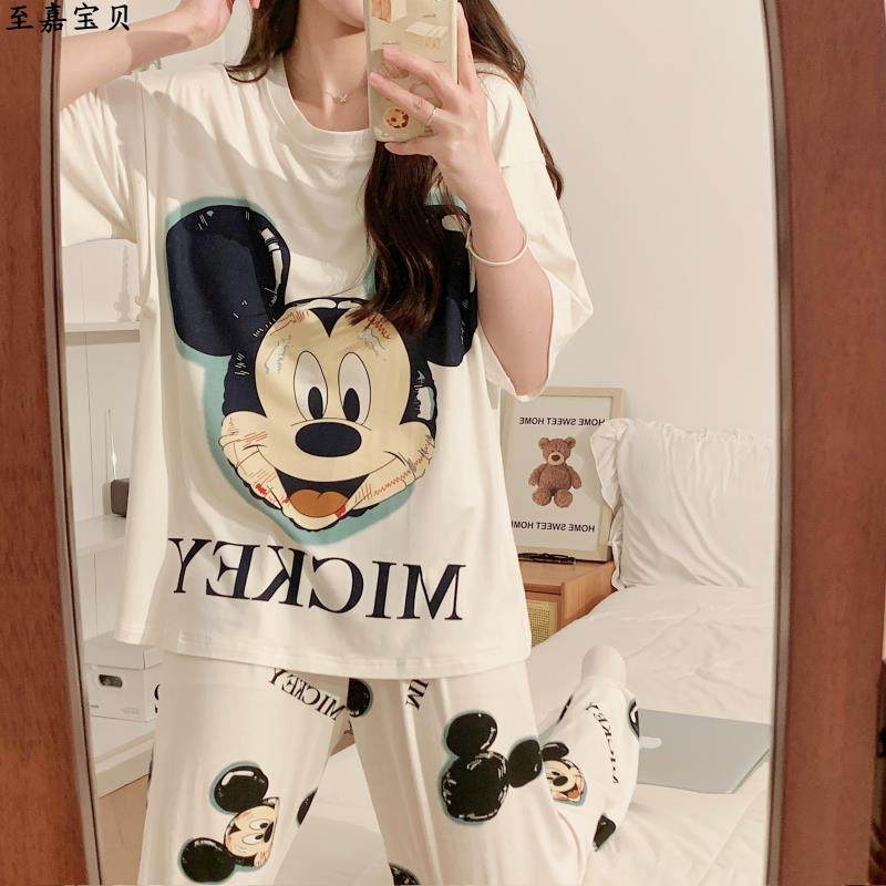 短袖孕妇哺乳睡衣带胸垫莫代尔月子服圆领夏天薄款喂奶套装不勒肚,女士内衣/男士内衣/家居服,睡衣/家居服套装,淘宝优惠券,粉丝福利购,淘宝优惠卷