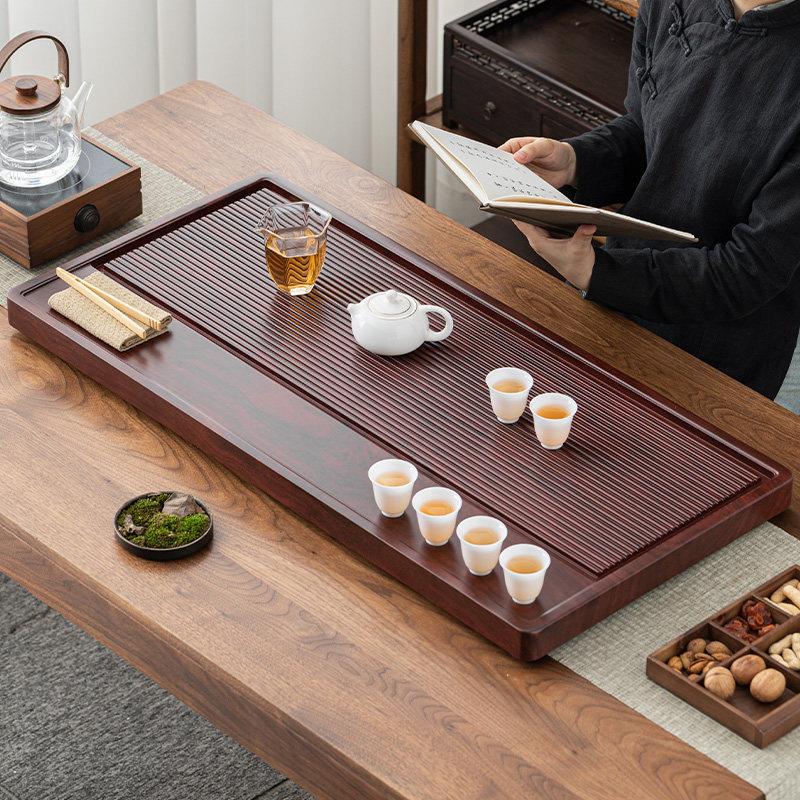 高端茶盘托盘竹制家用办公小型干泡盘功夫茶台茶海排水式茶具配件