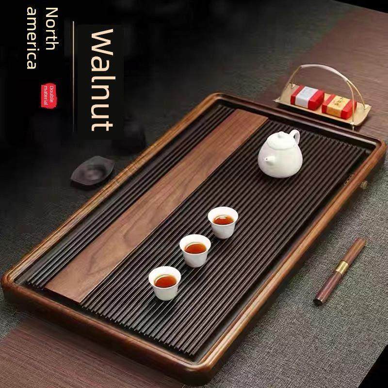中国风底部手工北美胡桃实木茶盘镶嵌德国胶木茶几的家庭使用简单,餐饮具,茶盘,淘宝优惠券,粉丝福利购,淘宝优惠卷